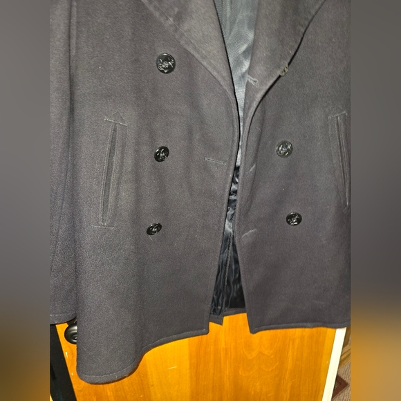 Vintage U.S. Navy Dark Blue Collared Jacket Coat Wool - Picture 6 of 12